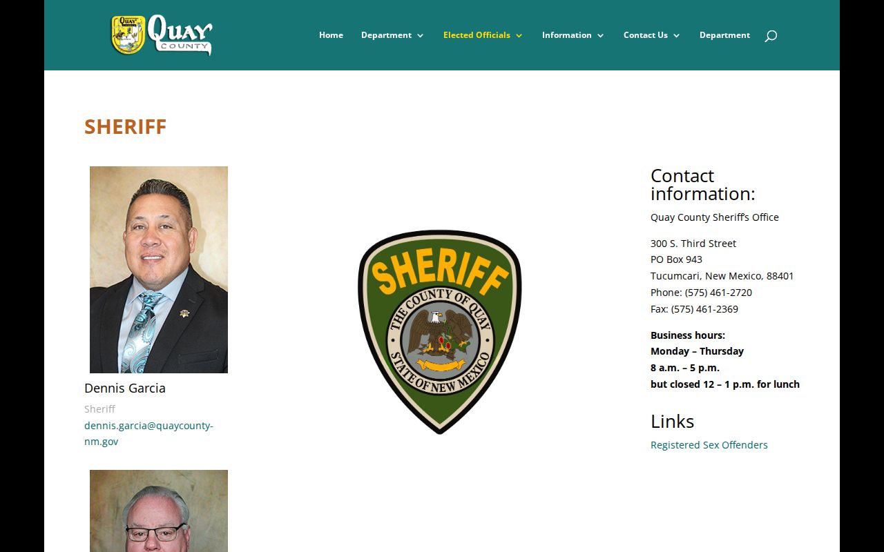 Quay County Sheriff arrest records contact
