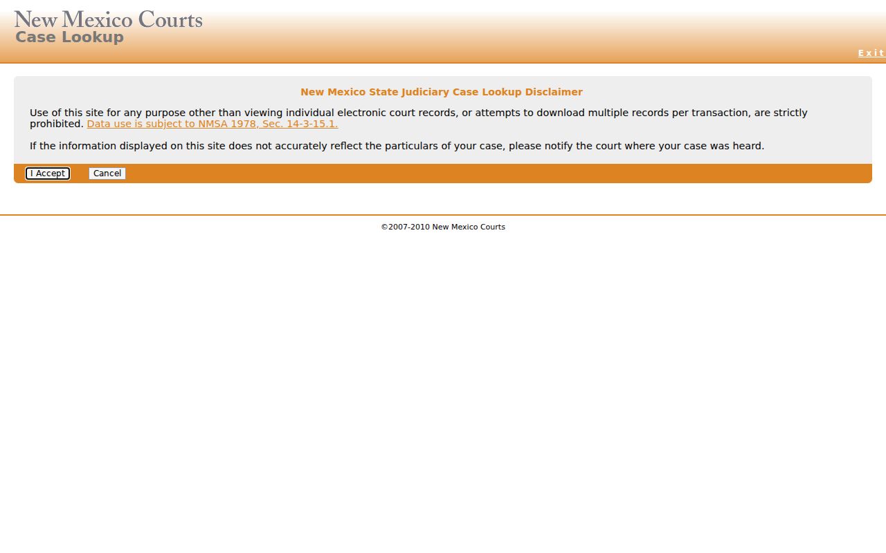 Quay County criminal court case search interface