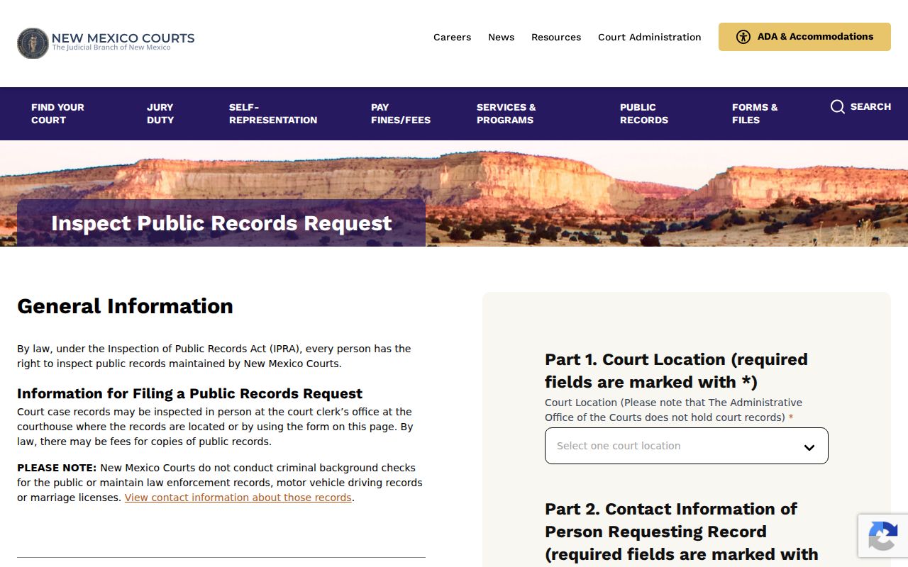 Quay County criminal court records request form